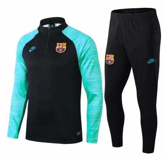 Barcelona Black Green Training Kits Sweatshirt and Trousers 2019/20